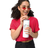 ENERGY FLOWS WHERE THE MIND GOES - Floral | White | Stainless Steel Tumbler