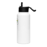 ENERGY FLOWS WHERE THE MIND GOES - Floral | Stainless Steel Water Bottle with a Straw Lid