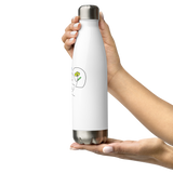 ENERGY FLOWS WHERE THE MIND GOES - Floral | Stainless Steel Water Bottle | White