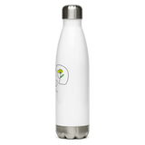 ENERGY FLOWS WHERE THE MIND GOES - Floral | Stainless Steel Water Bottle | White