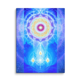 Close-up of vibrant LifeParticle Sun sacred geometry on canvas