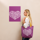 CHUN BU KYUNG HEART Tote Bag in Mauve