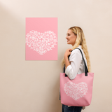 CHUN BU KYUNG HEART Tote Bag in Baby Pink