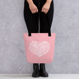 CHUN BU KYUNG HEART Tote Bag in Baby Pink