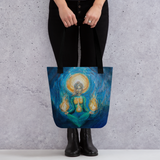 Flames of Awakening Tote Bag Energy Art by Karina Woldt