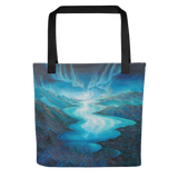 Northern Lights above Loch Ness Tote Bag Energy Art by Karina Woldt