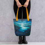 Northern Lights above Loch Ness Tote Bag Energy Art by Karina Woldt