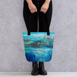 River Flow Tote Bag Energy Art by Karina Woldt