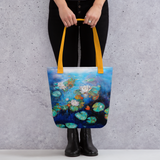 Water Lilies Tote Bag Energy Art by Karina Woldt