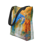 Wings of the Blue Heron Tote Bag Energy Art by Karina Woldt