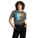 SUNRISE ABOVE LOCH LOMOND Unisex Premium Cotton T-shirt Energy Art by Karina Woldt - Dark