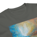 SUNRISE ABOVE LOCH LOMOND Unisex Premium Cotton T-shirt Energy Art by Karina Woldt - Dark