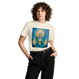 FLAMES OF AWAKENING Unisex Premium Cotton T-shirt Energy Art by Karina Woldt - Light