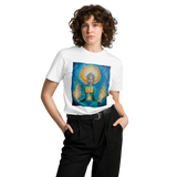 FLAMES OF AWAKENING Unisex Premium Cotton T-shirt Energy Art by Karina Woldt - Light
