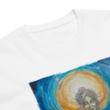 FLAMES OF AWAKENING Unisex Premium Cotton T-shirt Energy Art by Karina Woldt - Light