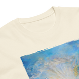 MEDITATION ON MOUNTAINTOP Unisex Premium Cotton T-shirt Energy Art by Karina Woldt - Light