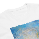 MEDITATION ON MOUNTAINTOP Unisex Premium Cotton T-shirt Energy Art by Karina Woldt - Light