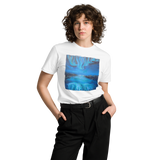 NORTHERN LIGHTS 2 Unisex Premium Cotton T-shirt Energy Art by Karina Woldt - Light
