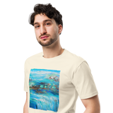 RIVER FLOW Unisex Premium Cotton T-shirt Energy Art by Karina Woldt - Light