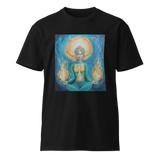 FLAMES OF AWAKENING Unisex Premium Cotton T-shirt Energy Art by Karina Woldt - Dark