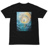 INTO THE LIGHT Unisex Premium Cotton T-shirt Energy Art by Karina Woldt - Dark