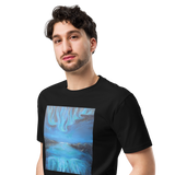 NORTHERN LIGHTS 2 Unisex Premium Cotton T-shirt Energy Art by Karina Woldt - Dark