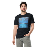 NORTHERN LIGHTS 2 Unisex Premium Cotton T-shirt Energy Art by Karina Woldt - Dark