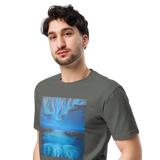 NORTHERN LIGHTS 2 Unisex Premium Cotton T-shirt Energy Art by Karina Woldt - Dark