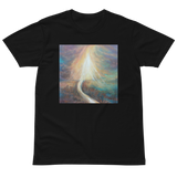 PATH INTO LIGHT Unisex Premium Cotton T-shirt Energy Art by Karina Woldt - Dark