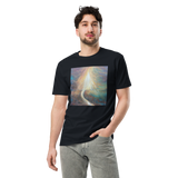 PATH INTO LIGHT Unisex Premium Cotton T-shirt Energy Art by Karina Woldt - Dark
