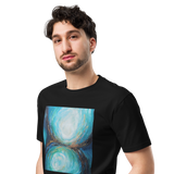 REFLECTIONS OF LIGHT Unisex Premium Cotton T-shirt Energy Art by Karina Woldt - Dark