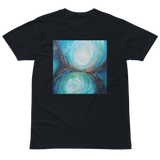 REFLECTIONS OF LIGHT Unisex Premium Cotton T-shirt Energy Art by Karina Woldt - Dark