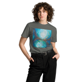 REFLECTIONS OF LIGHT Unisex Premium Cotton T-shirt Energy Art by Karina Woldt - Dark