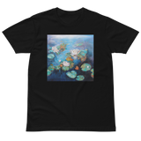 WATER LILIES POND Unisex Premium Cotton T-shirt Energy Art by Karina Woldt - Dark
