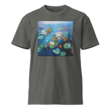 WATER LILIES POND Unisex Premium Cotton T-shirt Energy Art by Karina Woldt - Dark