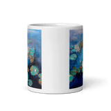 WATER LILIES POND White Glossy Ceramic Mug Energy Art by Karina Woldt
