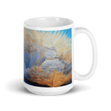 RISE OF THE FIERY CLOUDS White Glossy Ceramic Mug Energy Art by Karina Woldt