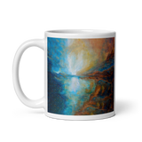 SUNRISE OVER LOCH LOMOND White Glossy Ceramic Mug - Energy Art by Karina Woldt