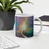 PATH INTO LIGHT White Glossy Ceramic Mug - Energy Art by Karina Woldt