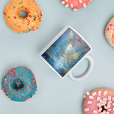 LIGHT THROUGH STORM White Glossy Ceramic Mug - Energy Art by Karina Woldt
