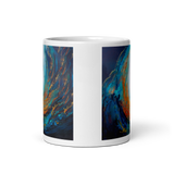 FIREFLOW White Glossy Ceramic Mug - Energy Art by Karina Woldt