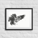 Horse Ink Painting 7 | Al Choi Energy Art | Framed Paper Print with Mat