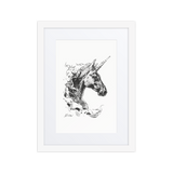 Horse Ink Painting 8 | Al Choi Energy Art | Framed Paper Print with Mat
