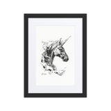 Horse Ink Painting 8 | Al Choi Energy Art | Framed Paper Print with Mat