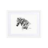 Horse Ink Painting 10 | Al Choi Energy Art | Framed Paper Print with Mat