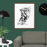 Horse Ink Painting 9 | Al Choi Energy Art | Framed Canvas Print