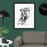 Horse Ink Painting 9 | Al Choi Energy Art | Framed Canvas Print