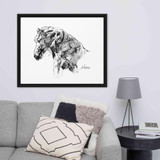 Horse Ink Painting 10 | Al Choi Energy Art | Framed Canvas Print