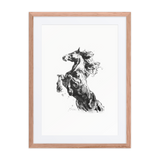 Horse Ink Painting 2 | Al Choi Energy Art | Framed Paper Print with Mat