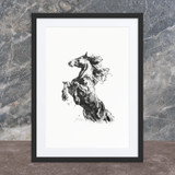 Horse Ink Painting 2 | Al Choi Energy Art | Framed Paper Print with Mat